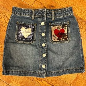 GAP Kids Button Front Jean Skirt